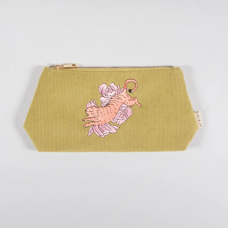 Cai And Jo Womens Medium Corduroy Pouch Olive-2