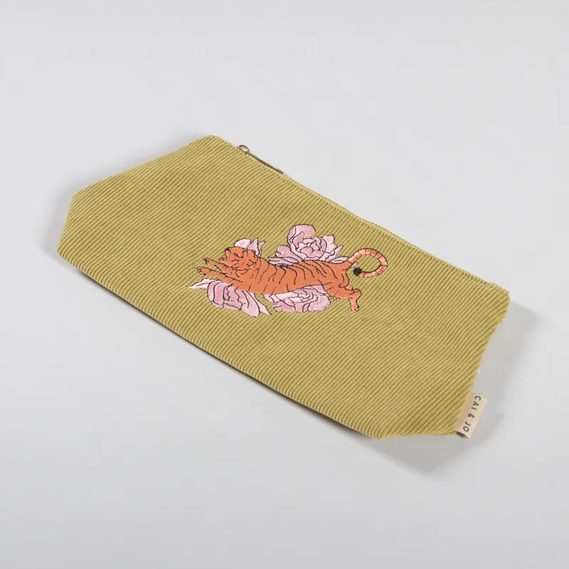 Cai And Jo Womens Medium Corduroy Pouch Olive-4