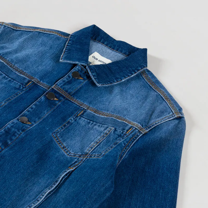 Our Sister Womens Cabin Denim Jacket Blue-2