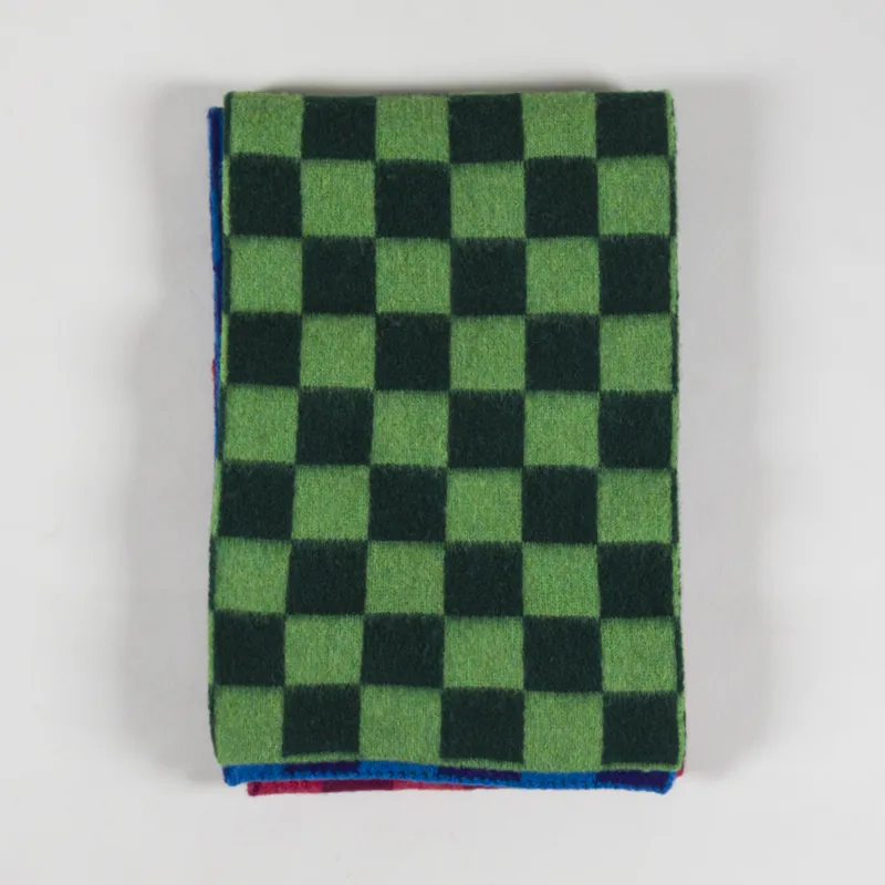 Howlin' Unisex Wool Cosmic Checkerboard Scarf Forest Green