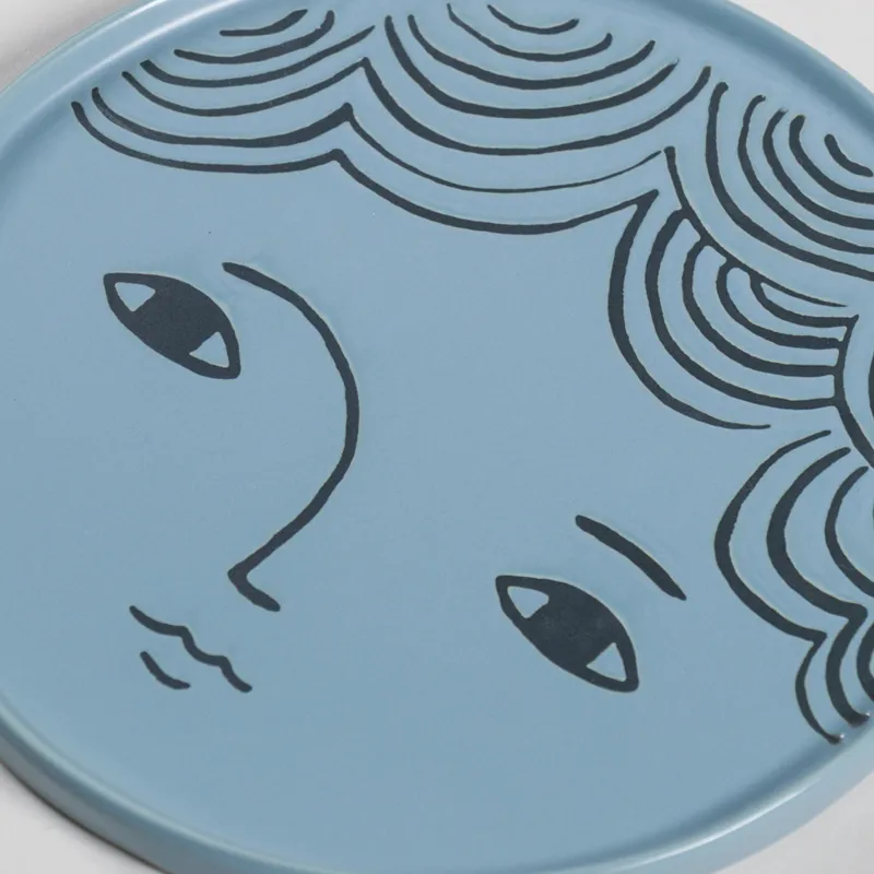 Donna Wilson Face Side Plate Blue-1