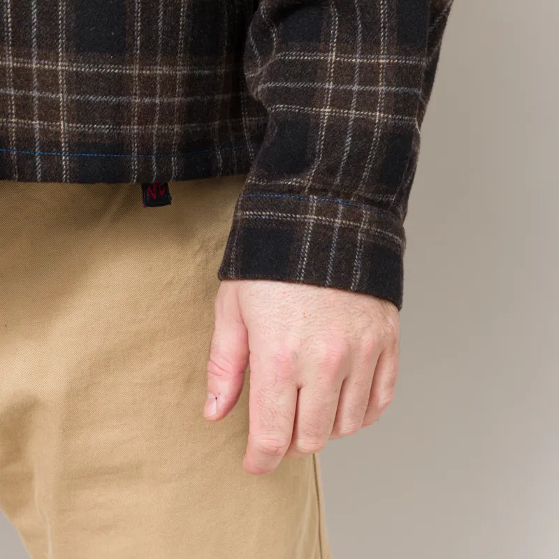 SCRT Contrast Stitch Flannel Shirt Brown-7