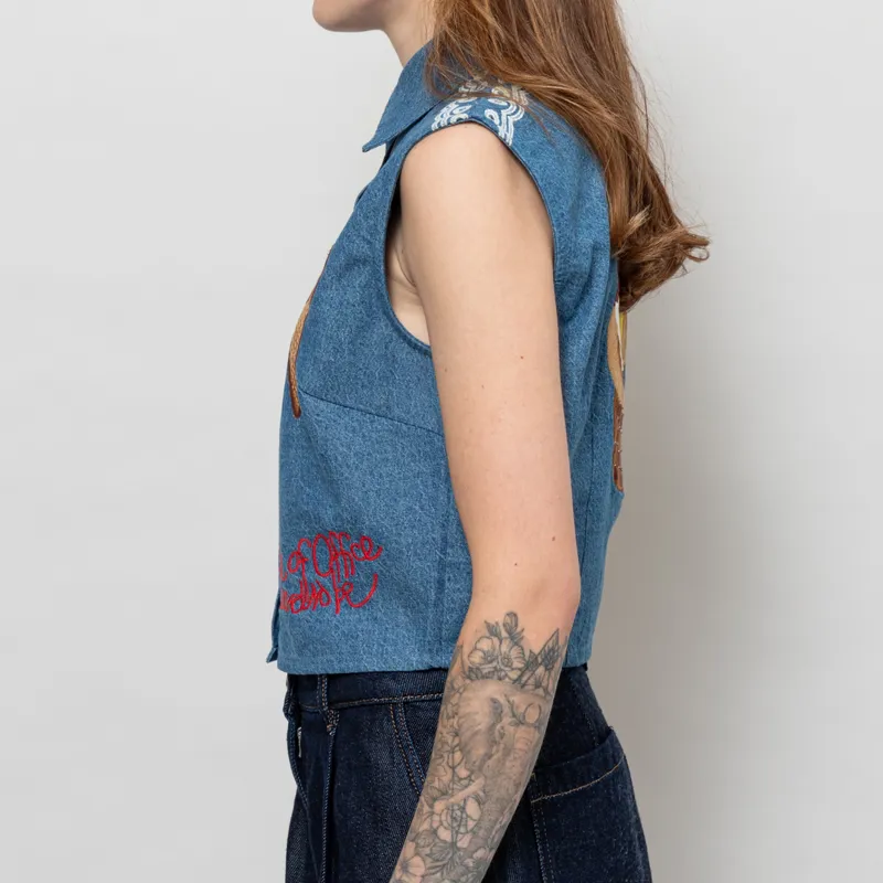 Stella Nova Womens Out Of Office Top Summer Blue-2