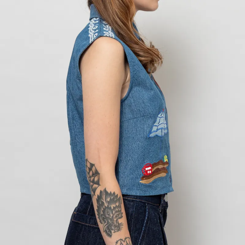 Stella Nova Womens Out Of Office Top Summer Blue-4