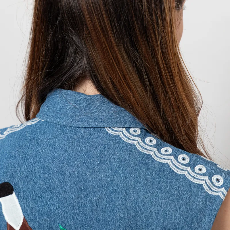 Stella Nova Womens Out Of Office Top Summer Blue-10