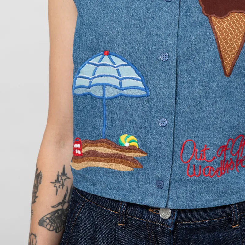 Stella Nova Womens Out Of Office Top Summer Blue-9