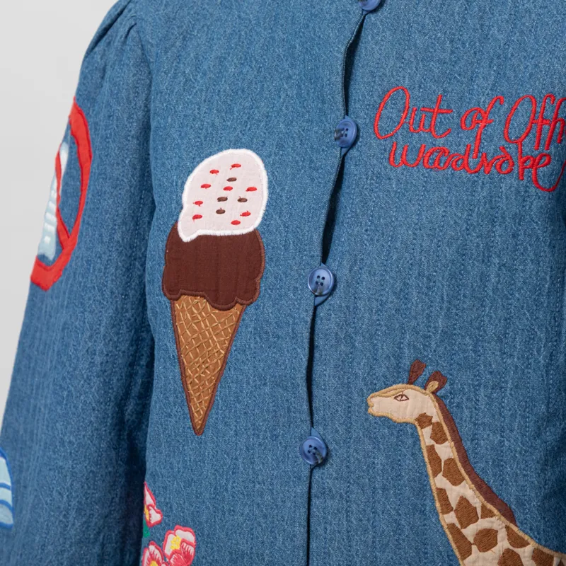 Stella Nova Womens Out Of Office Embroidered Jacket Summer Blue-9