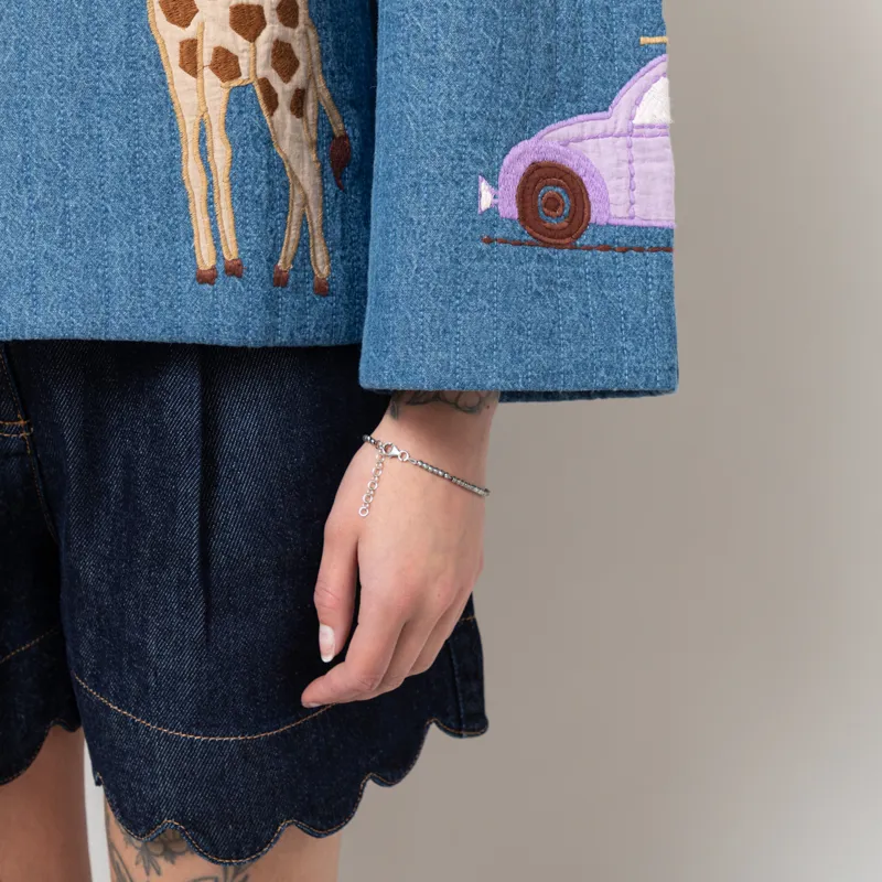 Stella Nova Womens Out Of Office Embroidered Jacket Summer Blue-8