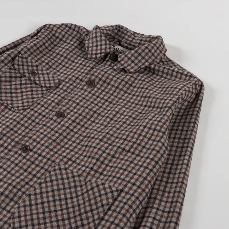 Pompeii Check Wool Chore Jacket Brown-2