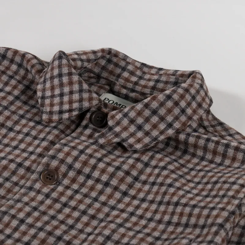 Pompeii Check Wool Chore Jacket Brown-4