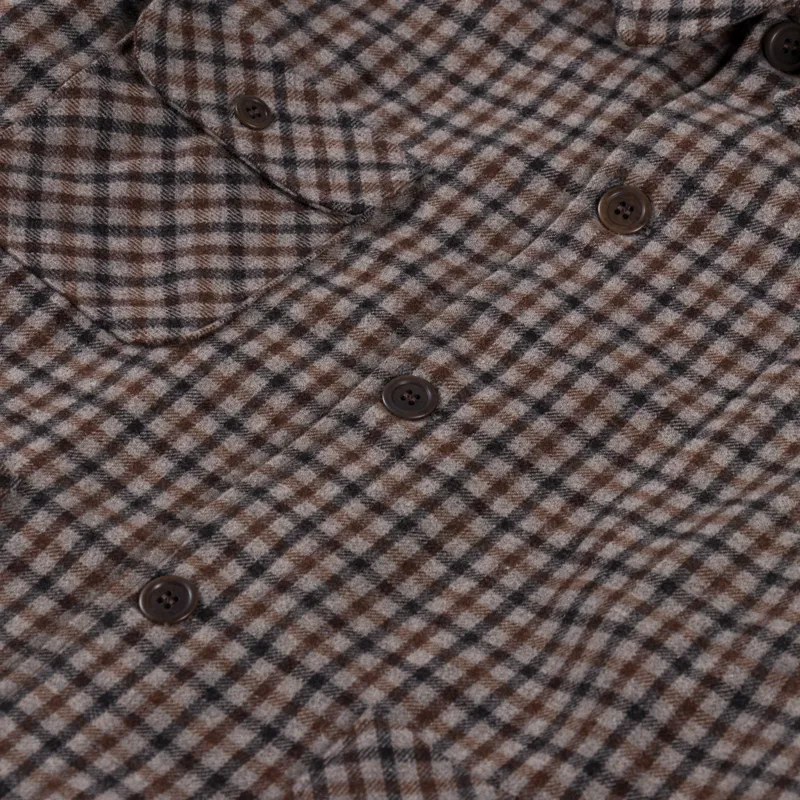 Pompeii Check Wool Chore Jacket Brown-6