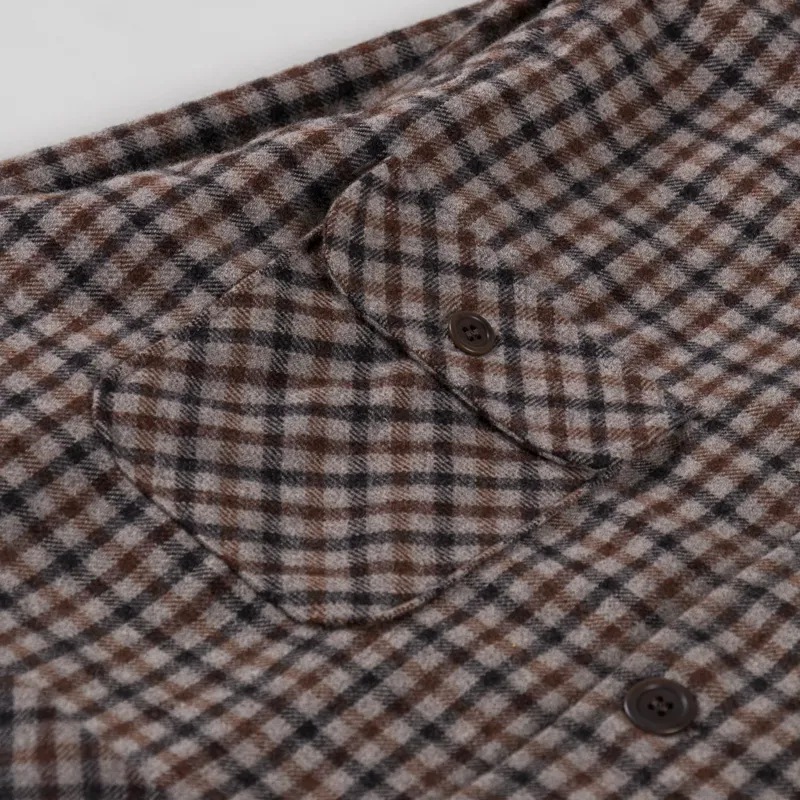 Pompeii Check Wool Chore Jacket Brown-8