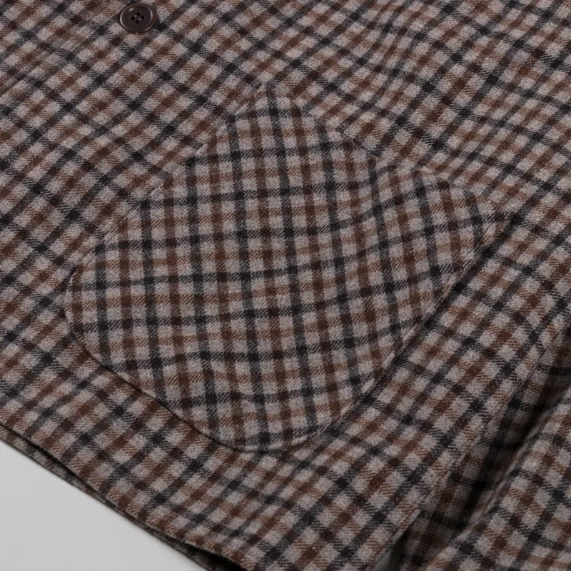 Pompeii Check Wool Chore Jacket Brown-5