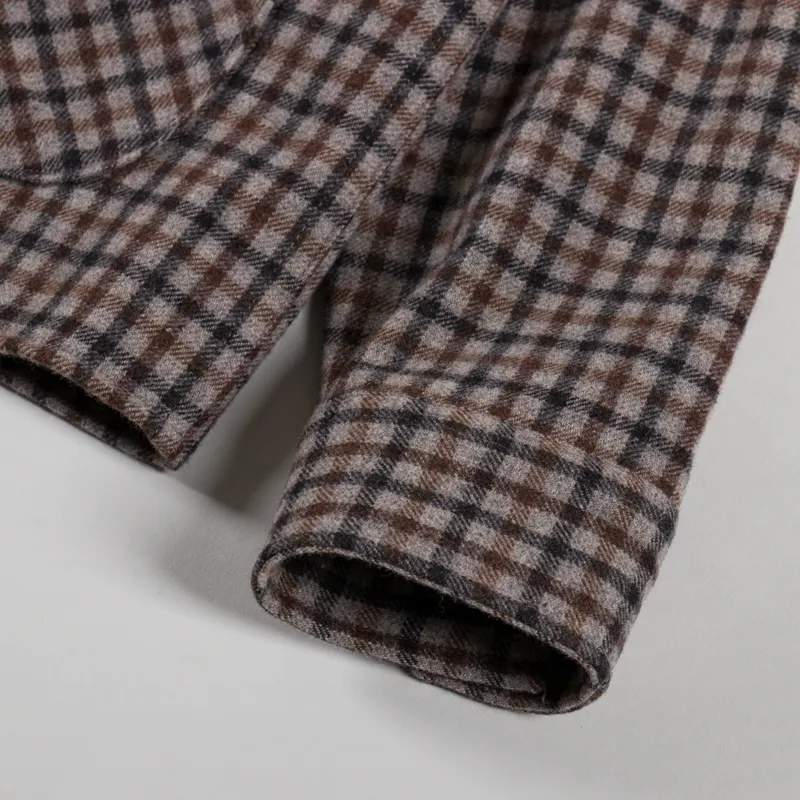 Pompeii Check Wool Chore Jacket Brown-9