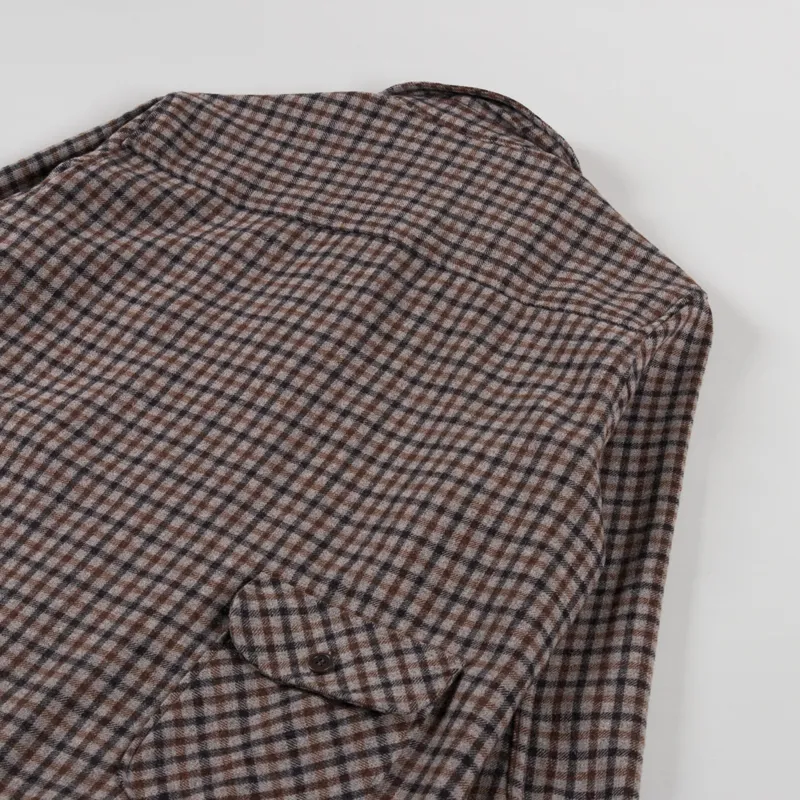 Pompeii Check Wool Chore Jacket Brown-3