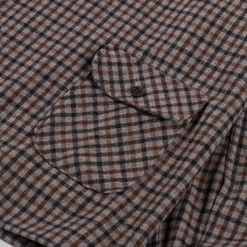Pompeii Check Wool Chore Jacket Brown-7