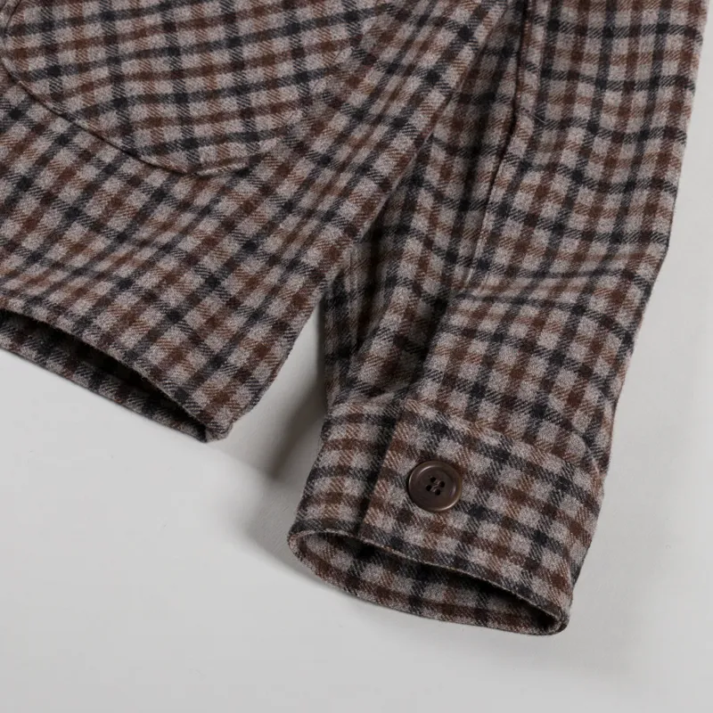 Pompeii Check Wool Chore Jacket Brown-10