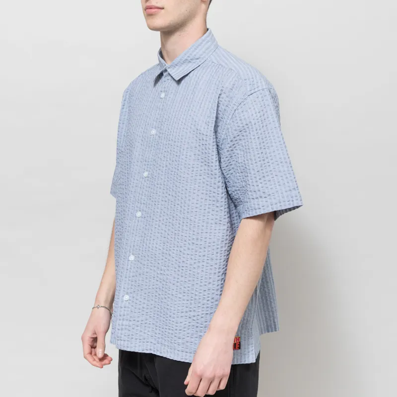 Earth People Seersucker Shirt Blue-1