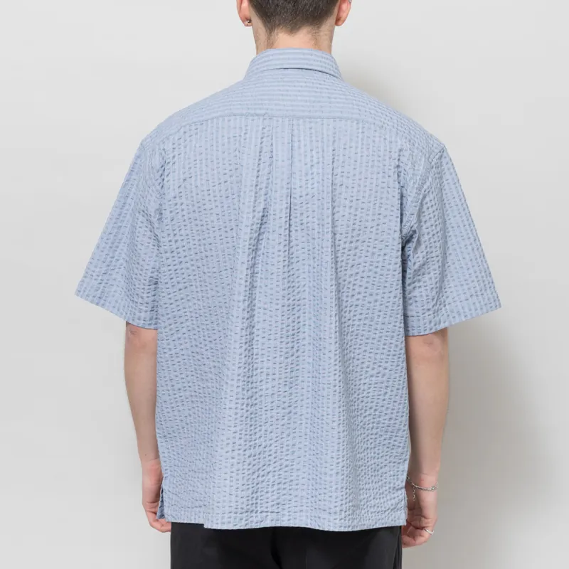 Earth People Seersucker Shirt Blue-2