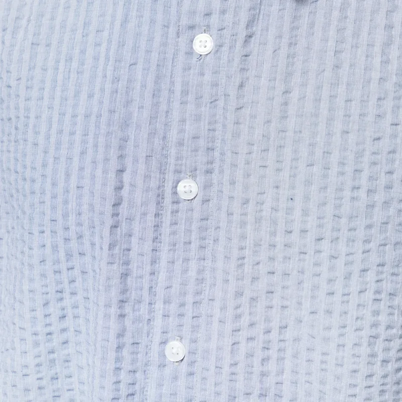 Earth People Seersucker Shirt Blue-5