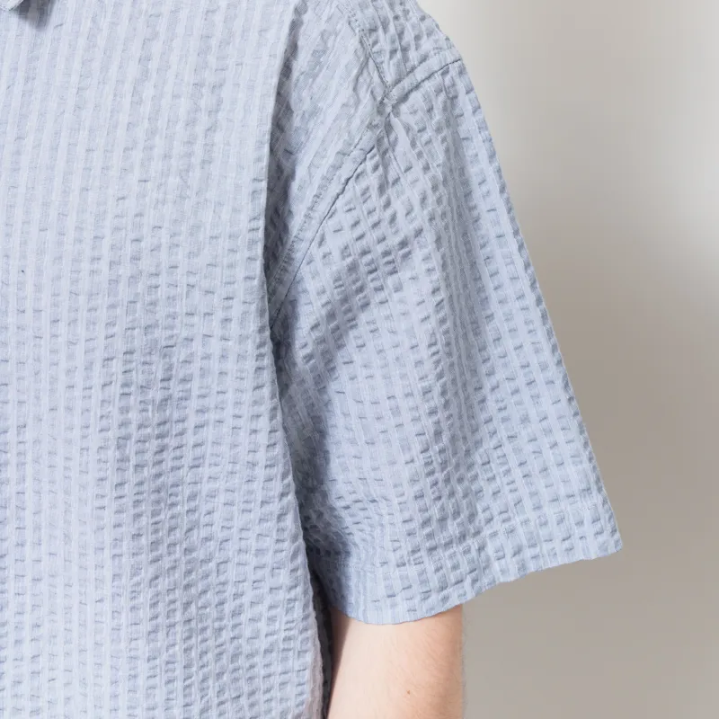 Earth People Seersucker Shirt Blue-4