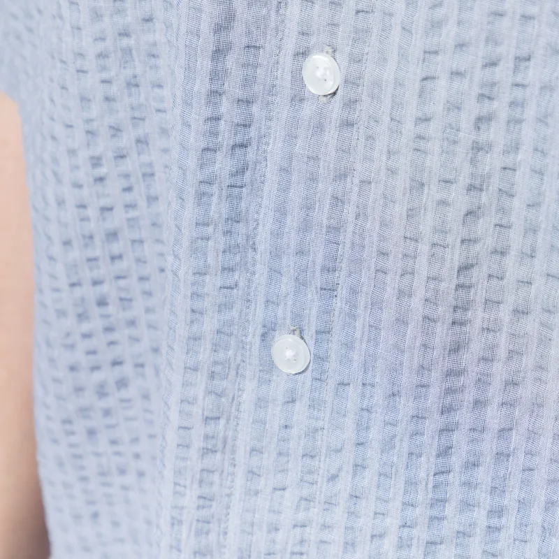 Earth People Seersucker Shirt Blue-6