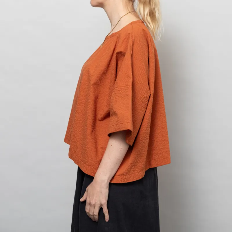 Kate Sheridan Womens Edie Top Rust Seersucker-2