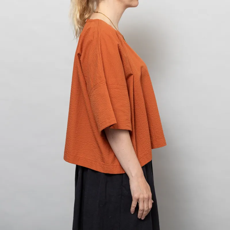 Kate Sheridan Womens Edie Top Rust Seersucker-4