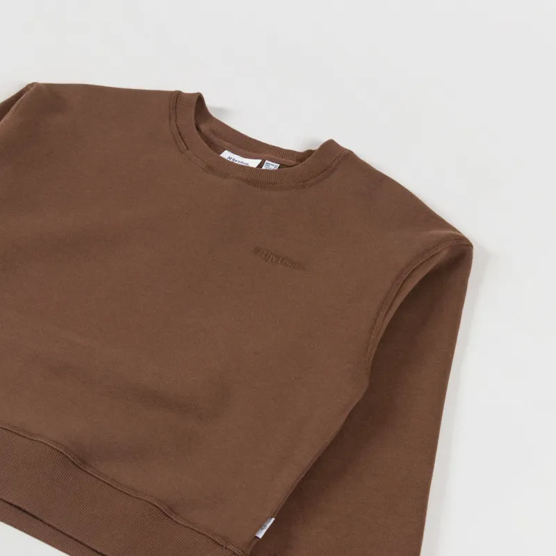 Rhythm Womens Classic Crewneck Fleece Chocolate-6