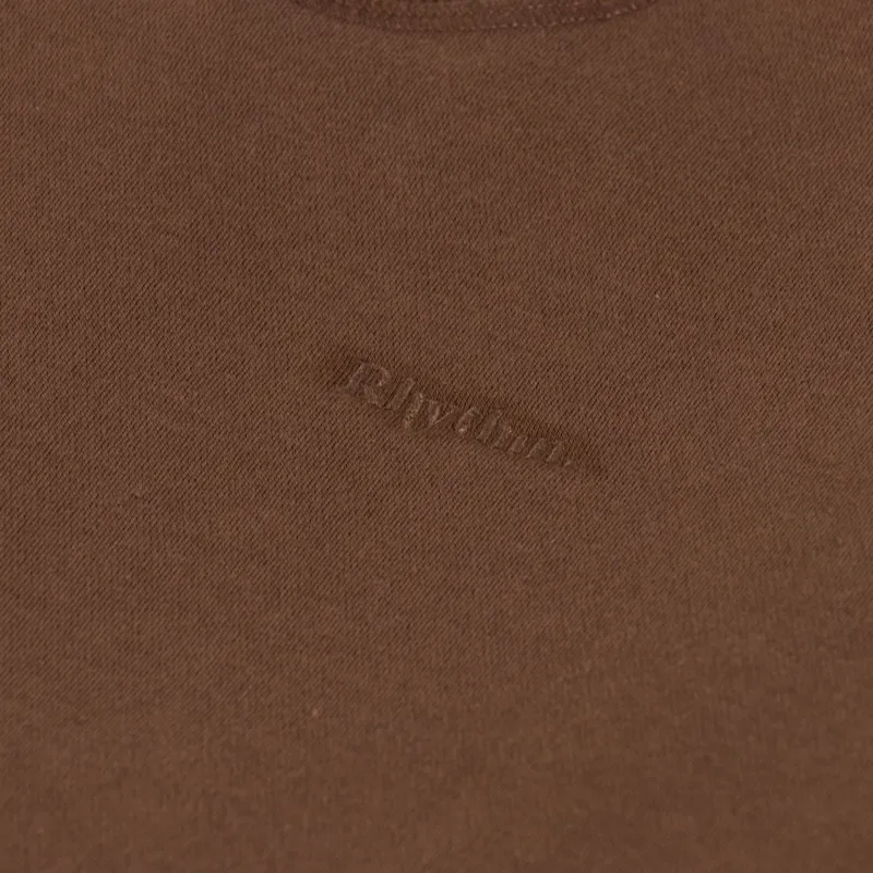 Rhythm Womens Classic Crewneck Fleece Chocolate-8