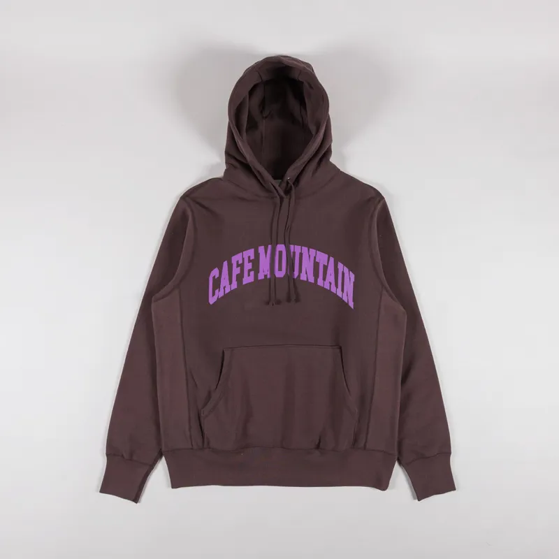Cafe Mountain College Logo Hoodie Earth Aubergine
