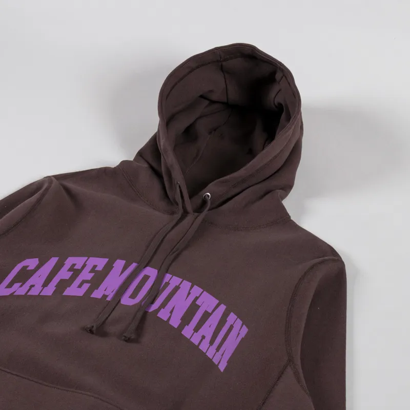 Cafe Mountain College Logo Hoodie Earth Aubergine-2