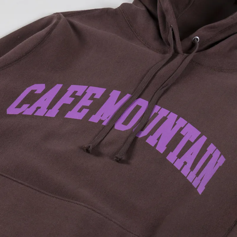 Cafe Mountain College Logo Hoodie Earth Aubergine-4