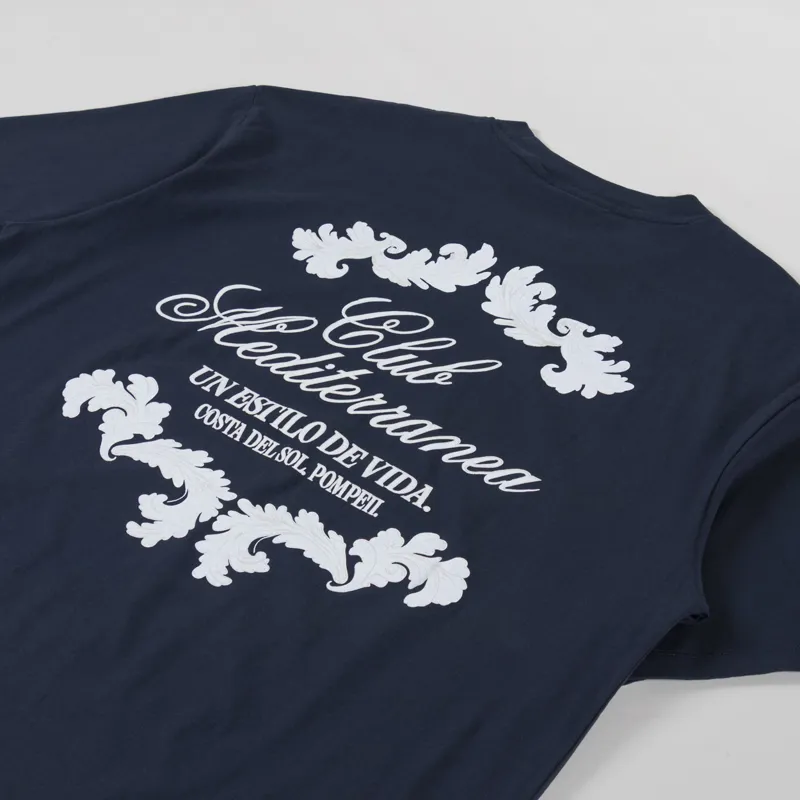 Pompeii Club Mediterranea T Shirt Navy-2