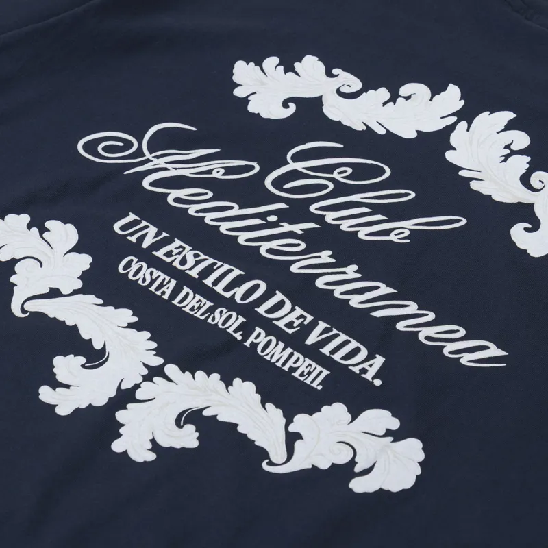 Pompeii Club Mediterranea T Shirt Navy-4