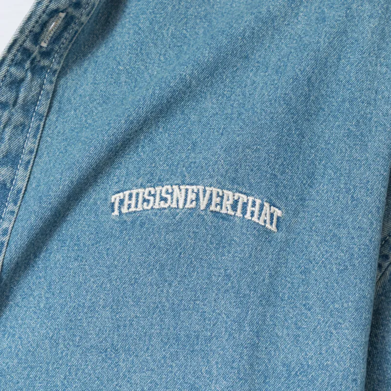 thisisneverthat Washed Denim Shirt Blue-6