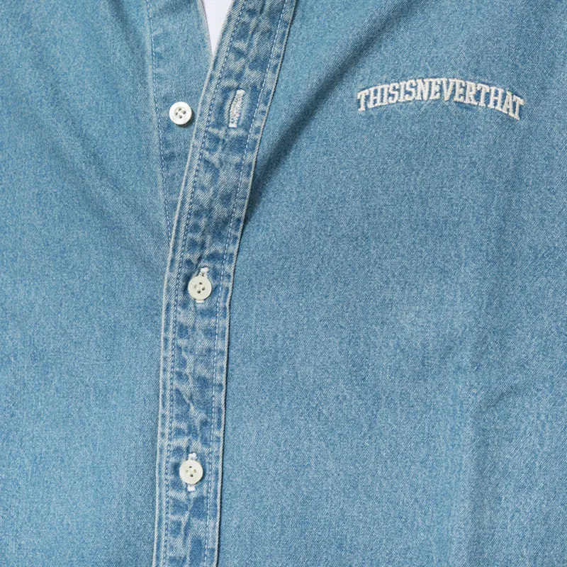 thisisneverthat Washed Denim Shirt Blue-5
