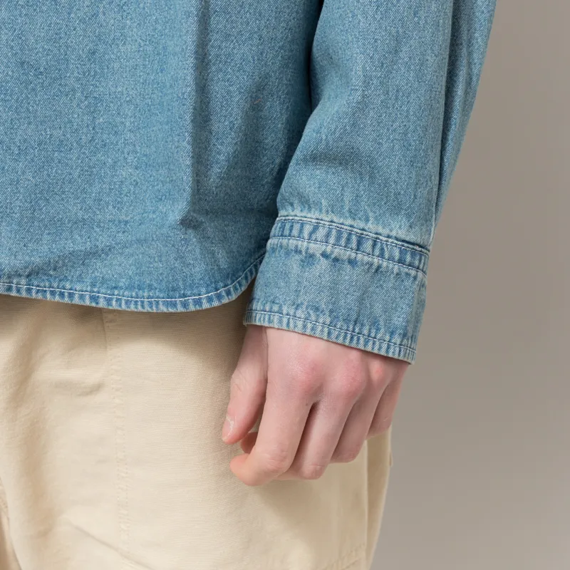 thisisneverthat Washed Denim Shirt Blue-7