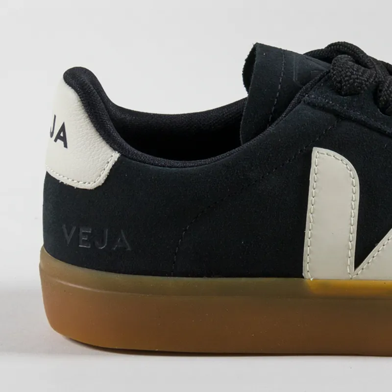 Veja Womens Campo Bold Suede Shoes Black Pierre-4