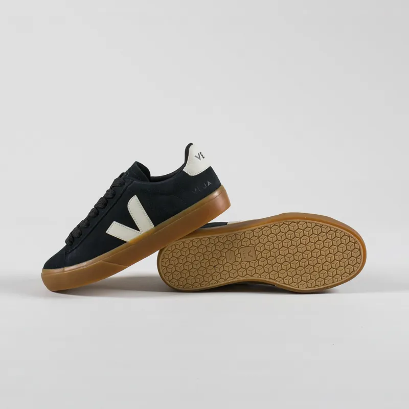 Veja Womens Campo Bold Suede Shoes Black Pierre-3