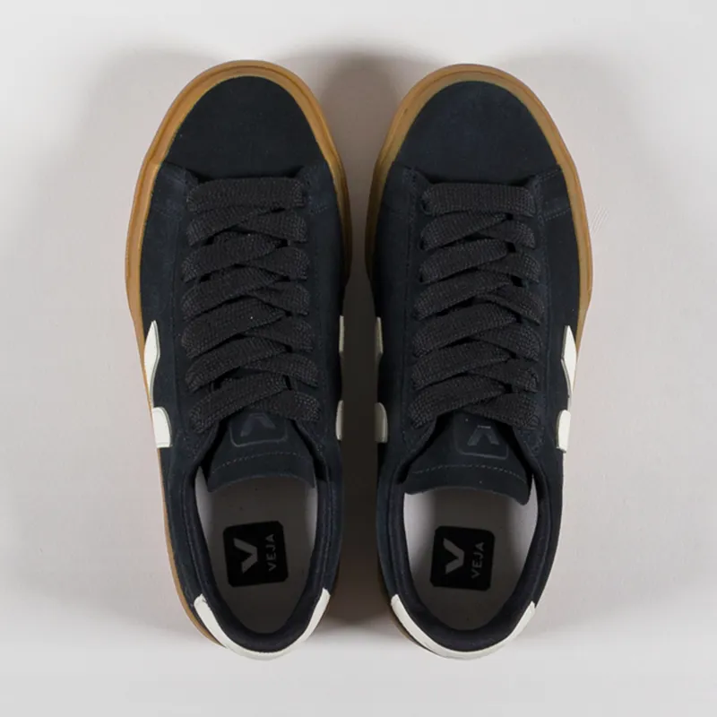 Veja Womens Campo Bold Suede Shoes Black Pierre-6