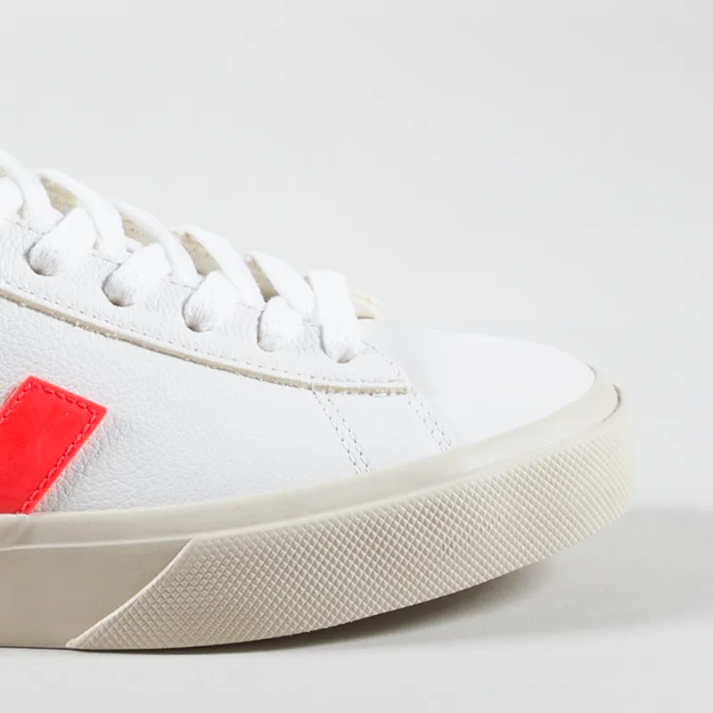 Veja Womens Campo Chromefree Shoes Extra White Orange Fluo-5