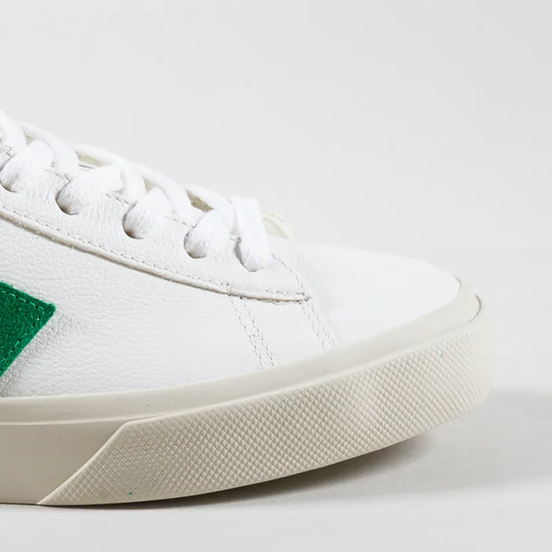 Veja Womens Campo Chromefree Leather Shoes Extra White Emeraude-5