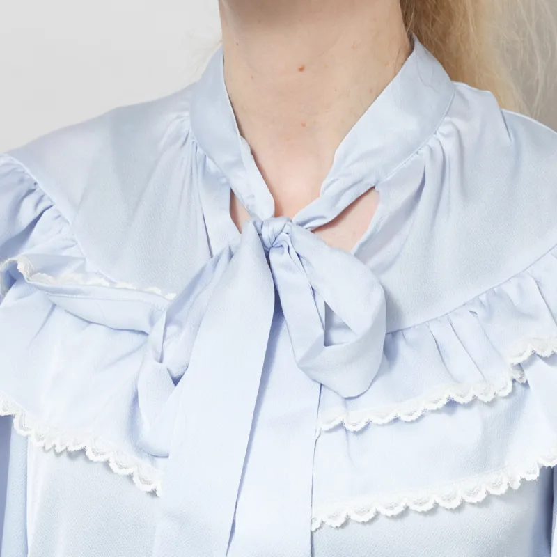 Stella Nova Womens Frills Blouse Dust Blue-4