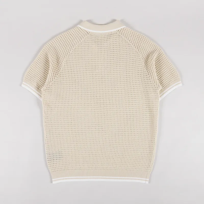 Percival Tennis Boxy Knitted Polo Ecru-1