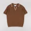 Percival Tennis Boxy Knitted Polo Toffee