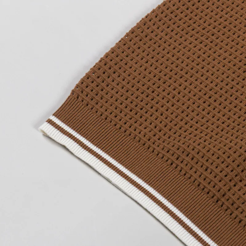 Percival Tennis Boxy Knitted Polo Toffee-3