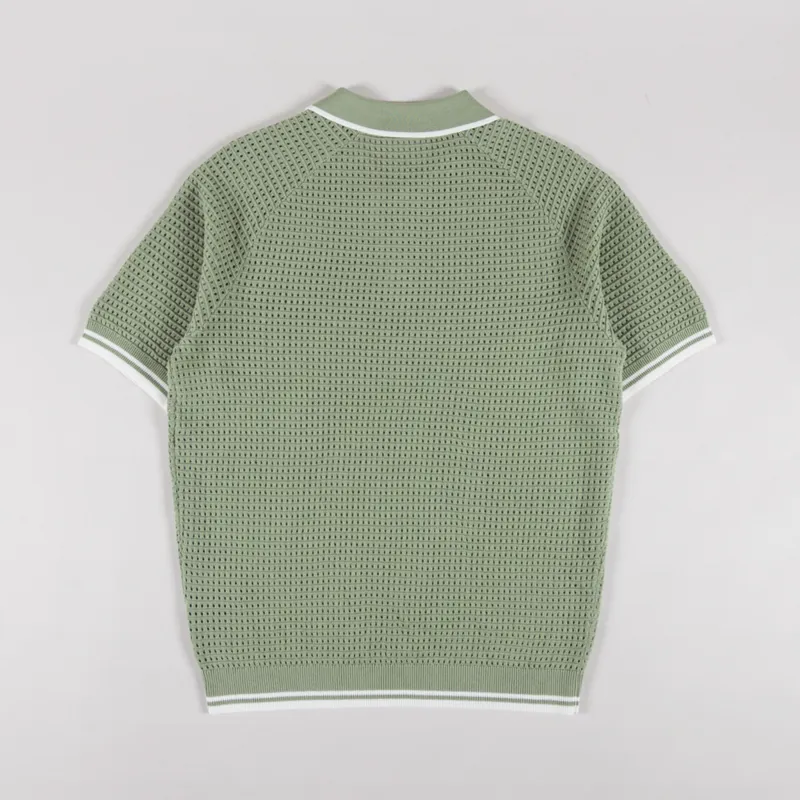 Percival Tennis Boxy Knitted Polo Sage-1