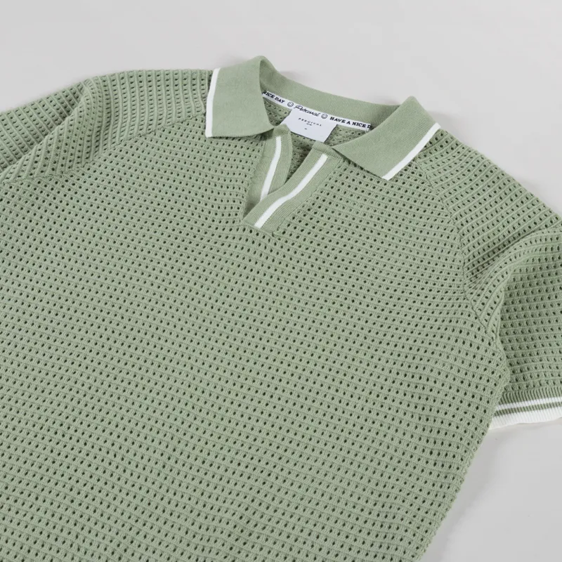 Percival Tennis Boxy Knitted Polo Sage-2