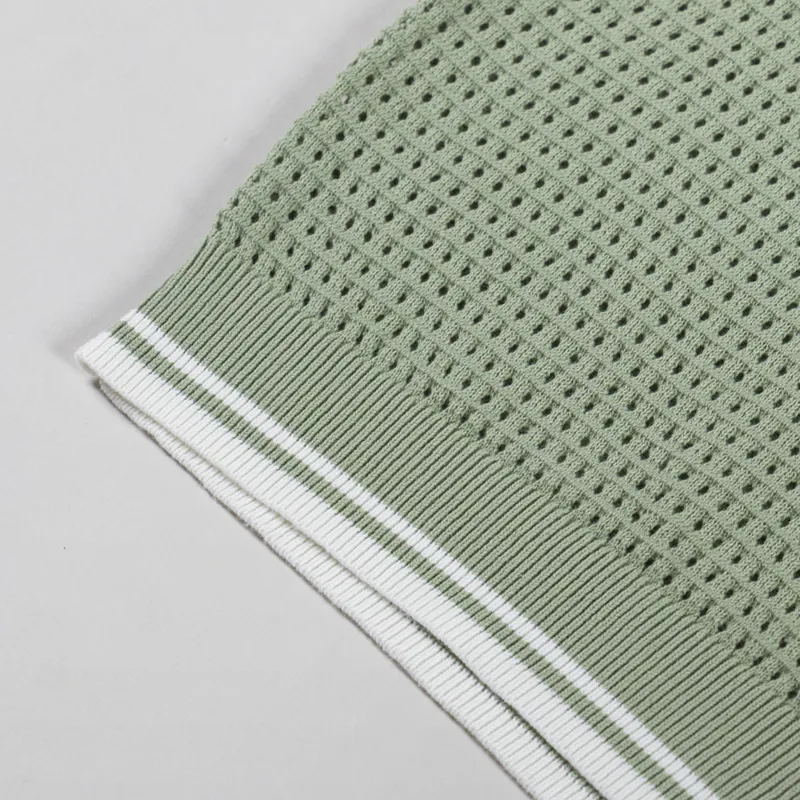 Percival Tennis Boxy Knitted Polo Sage-5